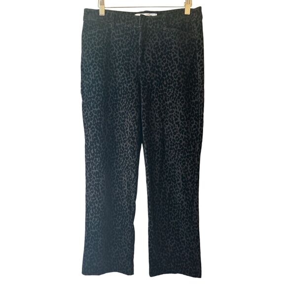 Old Navy Velvet Flocked LeopardPixy High-rise Pants sz 6 Preppy Career Holiday P - Picture 1 of 9